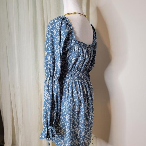 Long sleeve Boho floral Mini Dress (off the shoulder) - Picture 8 of 13